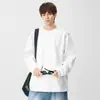 Camiseta de Manga Larga Oversize de Algodón Puro Pesado de 310g, Duradera y Elegante con Cuello acanalado, Suministro Directo del Fabricante, Modelo Transfronterizo de Venta Caliente al por Mayor