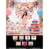 Decoración de Cumpleaños con Tablero KT de Hello Kitty, Set de Lluvia de Globos para Niños Bebés de 4 Años, Decoración de Escena de Fiesta de Gato KT de 5 Años