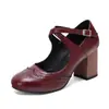 Zapatos de tacón alto gruesos estilo nuevo Primavera 2026 Talla 40-50 Talla Grande Amazon Zapatos con Correa de Hebilla y Diseño en Relieve Zapatos de Tacón Bajo