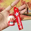 Llavero de Papá Noel, muñeco de nieve navideño, figura de reno de silicona, llavero para coche, colgante para bolsa, regalo pequeño