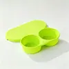Amazon Fiambrera de Silicona con Doble Compartimento, Caja Portátil para Snacks con Tapa, Caja de Conservación de Grado Alimenticio, Apta para Microondas