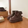 Botas de moda de corte bajo con cremallera lateral para niñas, colección otoño/invierno 2026 para niños, retro, sencillas, versátiles, botas de suela plana