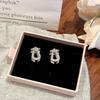 Aretes de Estilo Europeo y Americano Llenos de Diamantes, Aretes de Lujo Accesible de Alta Gama con Hebilla de Herradura para Mujer, Aretes de Nicho Versátiles y Modernos