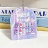 Unhas Wearable Personalizadas em Caixa Marinha com Diamantes para Crianças, Unhas Criativas, Unhas Wearable para Crianças, Unhas Postiças, Adesivos de Manicure, Desenhos Animados