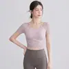 Ropa de Yoga Estilo Nuevo 2026 para Mujer, Cubierta de Malla, Traje de Manga Corta de Secado Rápido para Running, Fitness, Pilates, Yoga para Mujer al por Mayor
