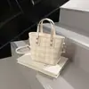 Bolsa de Mão Estilo Balde Casual Tendência Nicho para Mulheres Versátil Nova Retro Xadrez Moda Bolsa de Ombro Transversal