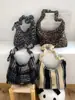 Bolso Bandolera de Felpa a Cuadros Retro Estilo Coreano Aspecto de Alta Gama Bolso de Axila de Nicho Gran Capacidad Estilo Perezoso Bolso Chaleco para Viajero