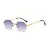 D035 Nuevas Gafas de Sol Retro Doradas Sin Marco de Película Europeas y Americanas para Mujer, Gafas de Sol Personalizadas para Hombre para Fotos de Calle de Celebridades de Internet