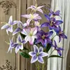 5 Lírios Artificiais com Fita Adesiva, Decorações de Corredor de Casamento Impressas em 3D, Flores Artificiais para Decoração de Casa e Hotel