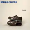 (Estilo Fee Fei) Mocasines de Piel Genuina, Zapatos Pequeños de Piel, Modelo Nuevo 2026, Sin Cordones, Estilo Británico, Brogue Retro Tallado