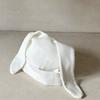Ropa para Recién Nacidos Otoño Bebé Mono de Monje Acanalado + Pantalón con Pies de Cintura Alta que Protege la Barriga + Conjunto de Gorro con Orejas de Conejo