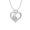 Accesorios de Colgante de Collar de Amor en Forma de Corazón de Acero de Titanio para Mujer, Apilable, Estilo de Alta Gama Otoño e Invierno, Cadena para Clavícula de Acero Inoxidable Incrustada con Circonita