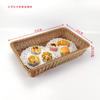 Sobremesa de pão com tampa Cesta de pão Bolo sobremesa PP cesta de rattan artesanal PC transparente cobertura de pó suporte de aço inoxidável
