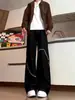 Jeans de Marca Tendência Estilo Americano para Homens Modelo Novo 2026, Calças Wide-Leg que Alongam as Pernas, Calças Retas Relaxadas Retro Roupa Masculina