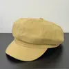 Buen ajuste 2026 Otoño/Invierno atmosférico retro cálido circunferencia de cabeza grande octagonal sombrero mujeres literario retro gorra de vendedor de periódicos venta al por mayor