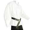 Ropa medieval europea y americana para hombre con cuello alto retro, tiras, top holgado AU3822, ropa de actuación