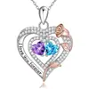 Collar de doble capa de plata de ley s925 con corazón eterno transfronterizo europeo y americano, colgante de 12 cumpleaños para mujer, cadena de clavícula de Amazon
