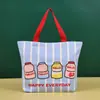 Bolsa de Lona Bolsa Personalizada Bolsa de Compras com Logo Impresso Bolsa de Ombro para Estudante Pacote de Publicidade Personalizado Bolso Atacado