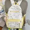 Mochila con Estampado Completo de Gato de Dibujos Animados Linda Serie Sal Marina para Estudiantes de Primaria, Mochila de Viaje Versátil y a la Moda para Niñas
