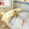 Juego de ropa de cama de tres piezas 100% algodón para dormitorios de estudiantes, específicamente para residentes de secundaria y universidad, sábana y funda de edredón de algodón puro para cama individual