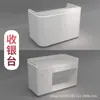 Mostrador Frontal de Salón de Belleza Mostrador de Caja Blanco Laqueado Vitrina de Maquillaje Tienda de Cosméticos Ropa Infantil Mostrador Pequeño de Caja Mostrador de Barra Comercial
