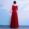 Figurinos de Performance para Coro Roupas de Palco para Exame de Arte Estudantil Novo Estilo 2026 Vestido Elegante Fashion de Manga Meia-Manga com Decote V