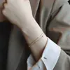 Pulseira de Aço Titânio Design de Nicho Luxo Leve Exquisita Camada Dupla Diamante Flash Feminina Nova Moda Versátil Simples