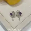 Jardín de Flores de la Isla Azul~Colgante de Gota de Agua de Diamante Brillante Aretes de Flor Azul para Mujer, Diseño Simple y Único, Hermosos Aretes