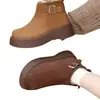 Sapatos de algodão quentes, com sola grossa e que aumentam a altura para mulheres, nova coleção outono/inverno 2026, sapatos de algodão versáteis estilo Birkenstock com forro de fleece para aquecimento, e botas de neve