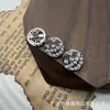 Botones Redondos Huecos de Alta Gama con Microincrustaciones de Zirconia, Botones de Lujo para Camisas y Qipaos, Botones de Cristal para Ropa Estilo Chanel Chapados en Cobre