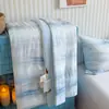 Colcha de Verano de Doble Capa de Gasa Ultra Suave 100% Algodón Hilo de Hielo, Colcha Fina de Gasa de Hielo de Algodón Puro para Aire Acondicionado, Lavable a Máquina