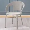 Silla en oferta, silla de patio exterior de ratán sintético, taburete con reposabrazos para ancianos, silla de ratán hecha a mano, silla para uso doméstico con respaldo, silla apilable