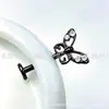 Pendientes serie tinta negra de aleación de titanio F-136, rosca interna de titanio G23, anillos de labio de circonita cúbica, joyería para piercing