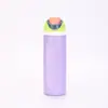 Nova garrafa de água térmica colorida de aço inoxidável 304, portátil com alça e tampa flip-top, adequada para uso ao ar livre e esportes, e pode ser personalizada