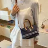 Bolso de Mano de Mezclilla Color Block de Moda Transfronterizo para Mujer 2026 Nuevo Bolso de Viaje Rayado Versátil Bolso Cruzado a la Moda