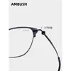 Gafas Ambush, Montura para Gafas de Miopía, Borde Negro, Estilo Artístico, Gafas sin Montura de Titanio Puro con Bordes Cortados para Mujer