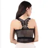 Top de tubo anti-exposición de fibra de bambú con tirantes, espalda de belleza mariposa, sexy, con encaje de diamantes, camiseta interior ajustada, para mujer, pecho envuelto