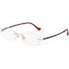 Nuevas Gafas Graduadas de Alta Gama para Mujer sin Montura y Corte al Borde de Ambush con Montura de Titanio Puro, Cómodas de Usar, Adecuadas para Trabajadores de Oficina