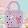 Venta Caliente Transfronteriza Bolsa de Silicona con Agujeros para Manualidades Caricatura Bolso de Playa para Niños Bolsa de Almacenamiento para Teléfono Móvil Venta Directa de Fábrica