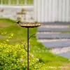 Alimentador de pájaros con forma de hoja de hierro, enchufe para decoración de jardín, patio, hogar, elemento de agua, flor de hierro, enchufe, alimentador de agua