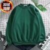 Suéter de Color Sólido con Cuello Redondo de Manga Larga 2020 Otoño e Invierno Nuevo Camiseta Suelta Forrada de Polar Camisa Base Top Casual para Pareja