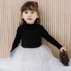 Camiseta interior cálida de cuello semi-alto para niños del sudeste asiático, engrosada, de cuello alto, forrada de forro polar, de terciopelo, ropa de otoño para niños