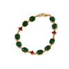 Pulsera de Esmeralda con Incrustaciones de Diamantes Bañada en Oro Real Diseño de Moda Vintage de Corea del Sur Pulsera Elegante Fresca Moderna Simple