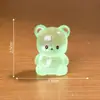 Micro Paisagem Criativa Boneco Ursinho Luminoso Casa de Bonecas DIY Decoração Acessórios Pendurados Mini Enfeites de Resina