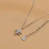 Corrente para Clavícula de Novo Temperamento Primavera e Verão Feminina Zircônia Cheia de Diamantes Estrela de Quatro Pontos Colar Senso Avançado Celebridade da Internet Corrente para Pescoço ao Vivo Joias