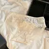 Nueva Ropa Interior de Malla Semi-Transparente Pura Satín Perlado Francés para Mujer Ropa Interior Sexy Transpirable de Cintura Media con Encaje para Mujeres