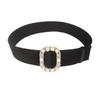 Cinto de Tecido Camurça Feminino Largo Decoração de Strass Vedação de Cintura Versátil Acessórios para Casaco de Lã Camurça Cinto para Blazer de Terno