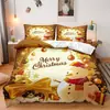Juego de Cama Navideño Temu de Tres Piezas Serie Papá Noel 3 Decoración de Dormitorio Juego de Cama de Tres Piezas Se Puede Enviar Jit