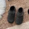 Zapatos Birkenstock de lana para mujer 2026 invierno cálidos con felpa zapatos sencillos para mujer engrosados casuales versátiles para interior de algodón perezosos