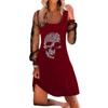 Vestido tipo chaleco de encaje con cuello redondo y diamantes de imitación para mujer, de Amazon, estilo europeo y americano, 2022